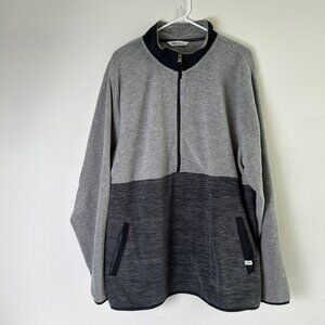 DSG Fleece Jacket Size XXL Gray Half Zip Long Sleeve Pockets Pullover Polyester